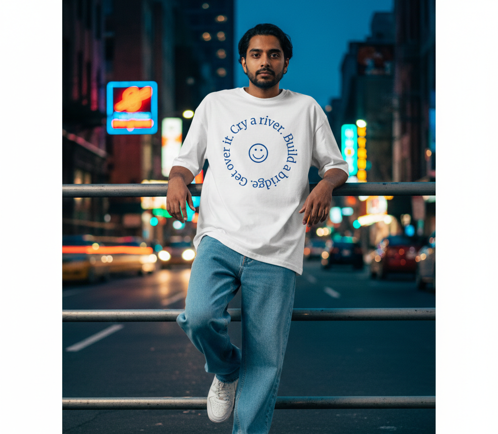 Cry me a river - Unisex Oversized T-shirt - 240 GSM - French Terry Cotton