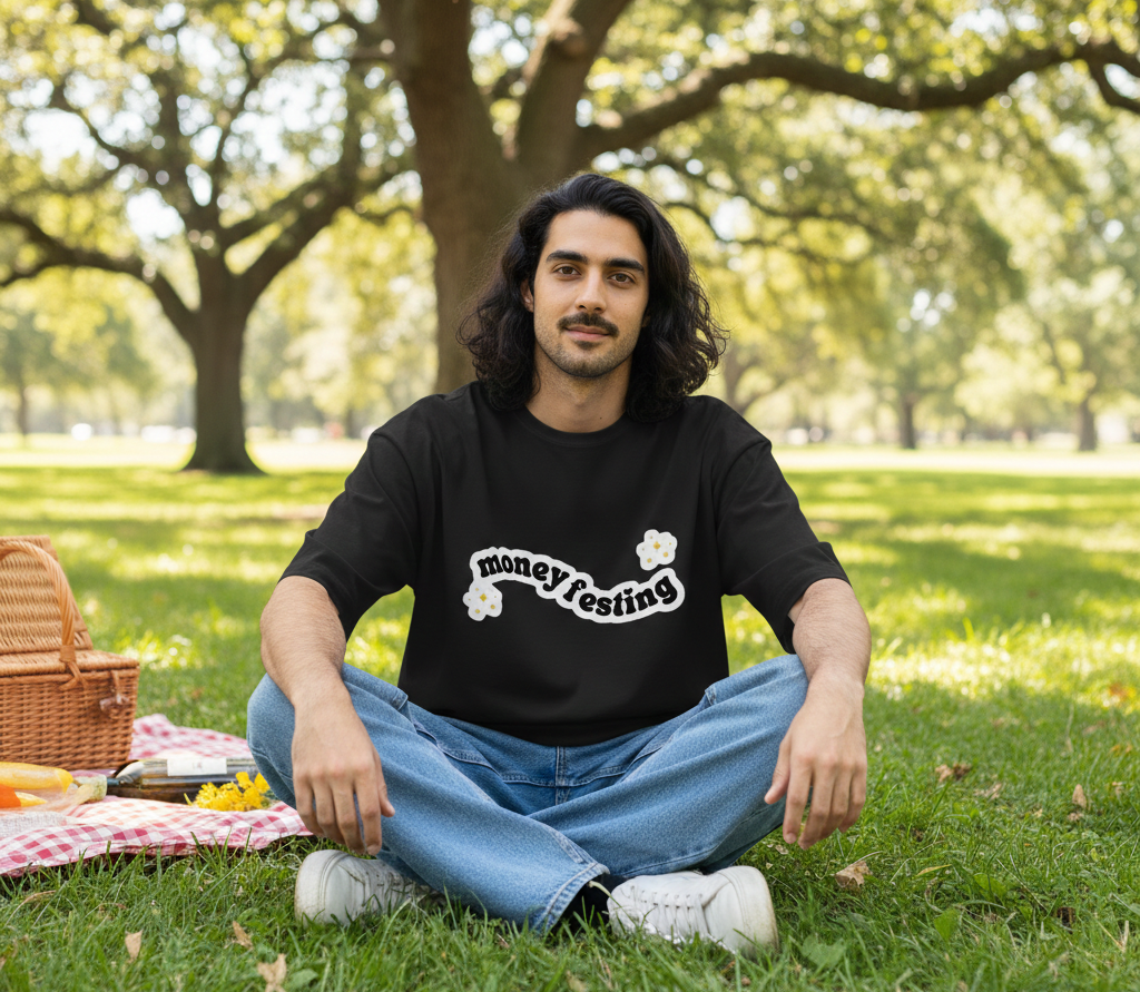Moneyfesting - Unisex Oversized T-shirt - 240 GSM - French Terry Cotton