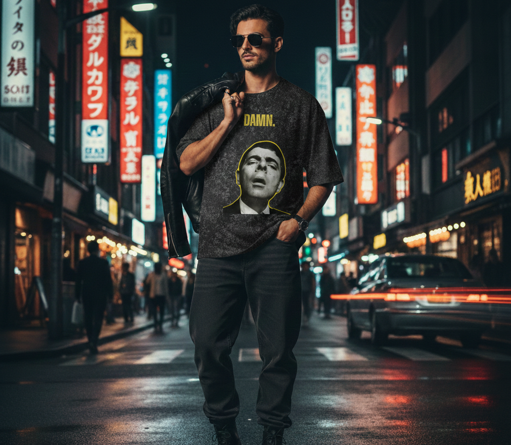 Damn - Unisex Oversized T-shirt - 240 GSM - French Terry Cotton